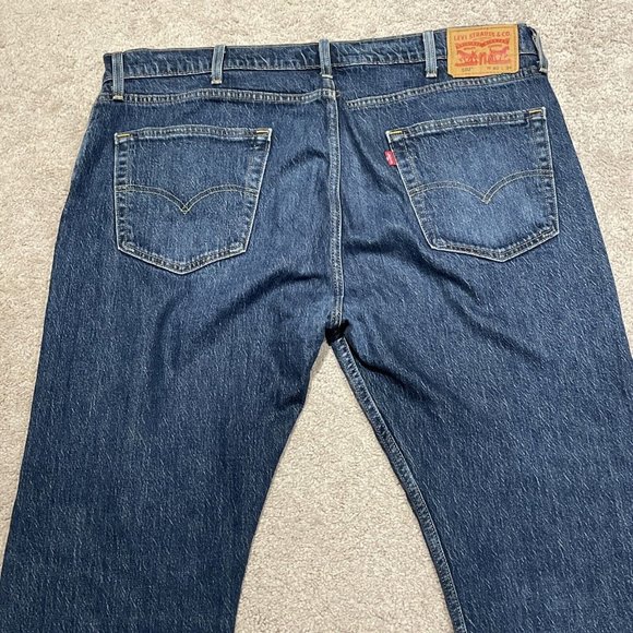 Levis 502 Jeans Men 40x30 (Tag: 40X34) Tapered Leg Regular Fit Denim Pants Blue - Picture 13 of 15